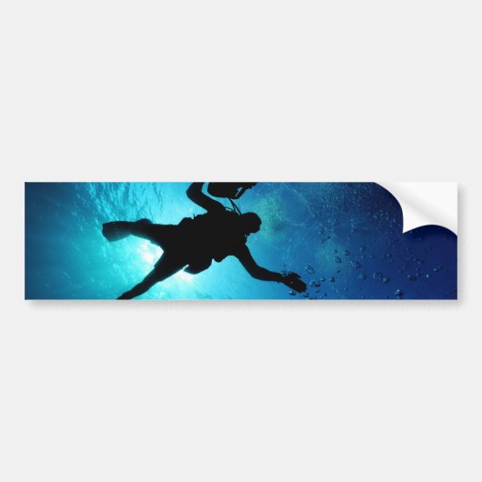 Diver onderwater bumpersticker (Voorkant)