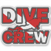 Divercrew duikvlag sticker (Voorkant)