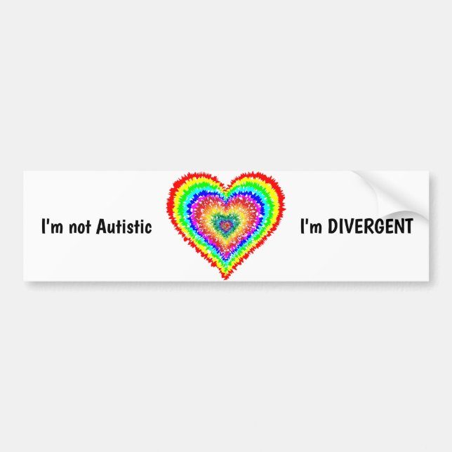 Divergent Autism Bumpersticker (Voorkant)