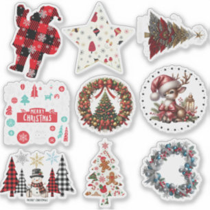 Divers autocollants de cadeaux de Noël