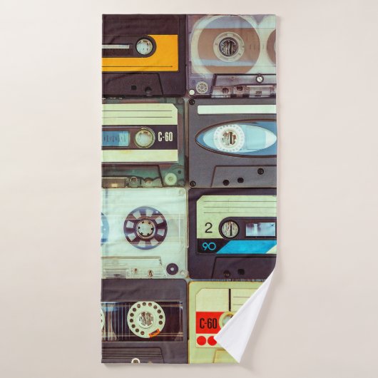 Divers cassettes audio vintages (Serviette de bain)