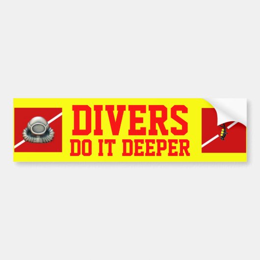 DIVERS DOEN IT DEEPER BUMPERSTICKER (Voorkant)