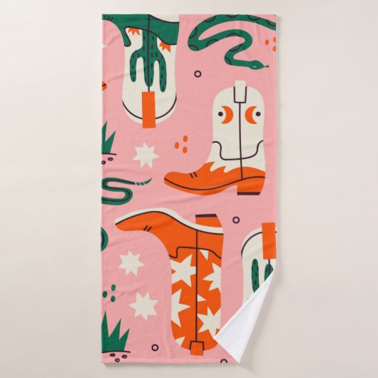 Divers motif bottes de cowboy (Serviette de bain)