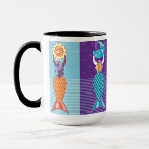 Divers sirènes Accent noir café Mug 15 Oz