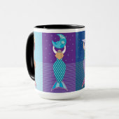 Divers sirènes Accent noir café Mug 15 Oz (Devant gauche)