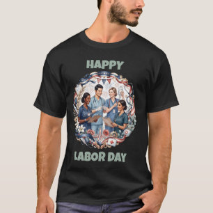 Divers team verpleegkundigen Patriottische Dag van T-shirt