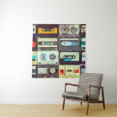 Diverse audiocassettes wandkleed (In situ)