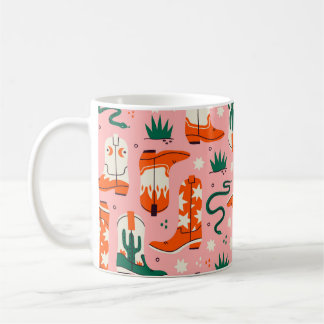 Diverse cowboylaarzen patroon koffiemok