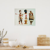 Diverse dansende kostuums in Nakello, Fiji Poster (Keuken)