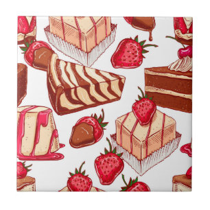 Diverse desserts Ceramic Tile Tegeltje