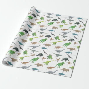 Diverse dinosauruspatronen cadeaupapier