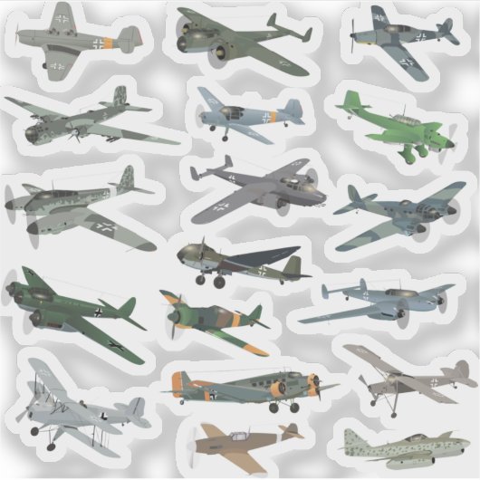 Diverse Duitse WW2-vliegtuigen Sticker (Voorkant)