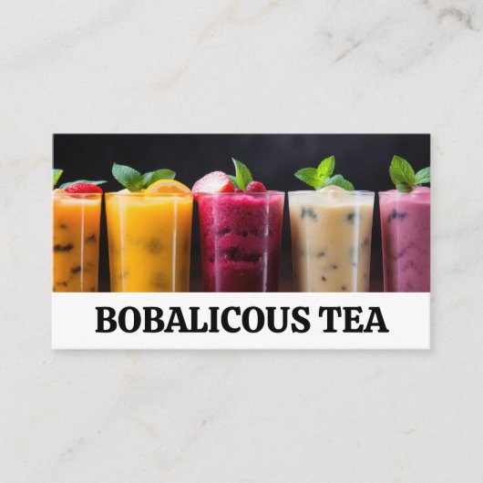 Diverse fruitsmoothies visitekaartje (Voorkant)