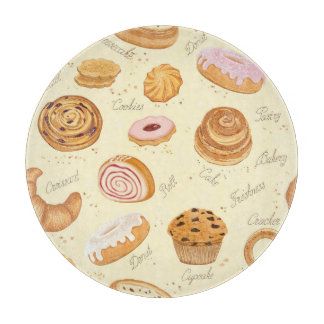 Diverse gebakjes: lekker naadloos patroon. snijplank