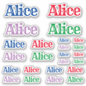 Diverse Grootten van de Naam Alice Sticker (Voorkant)