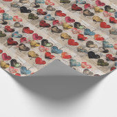 Diverse harten met collage papier texturen (Hoek)