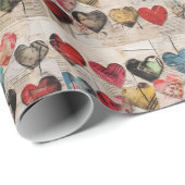 Diverse harten met collage papier texturen (Rol Hoek)