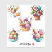 diverse ijsjes sticker (Vel)