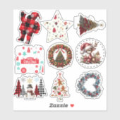Diverse kerstcadeaustickers sticker (Vel)