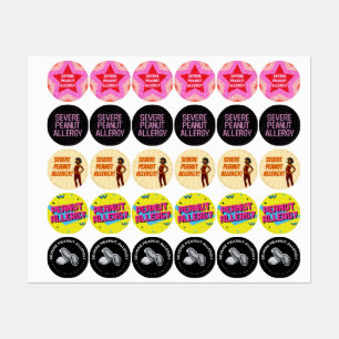 Diverse kledinglabels voor pinda-allergie labels