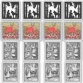 Diverse kleine rode mantel met wolf scènes sticker (Voorkant)