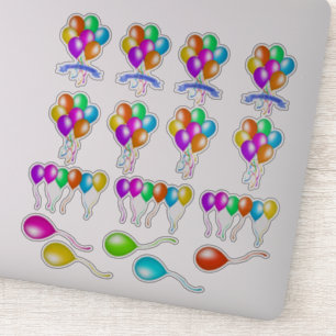 Diverse Kleurrijke Feestelijke Ballons Veelvoudige Sticker