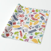 Diverse levensmiddelen cadeaupapier (Uitgerold)