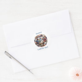 Diverse Medics Patriottische Dag van de Arbeid Tea Ronde Sticker