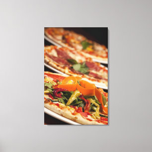 Diverse Pizza en Toppings Canvas Afdruk