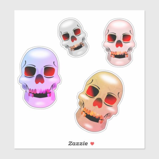 Diverse schedels sticker (Vel)