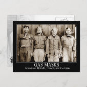 Diverse soorten gasmaskers briefkaart (Voorkant / Achterkant)