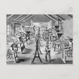 Diverse soorten landbouwmachines briefkaart