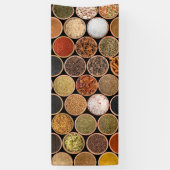 Diverse specerijen en voedselingrediënten spandoek (Verticaal)