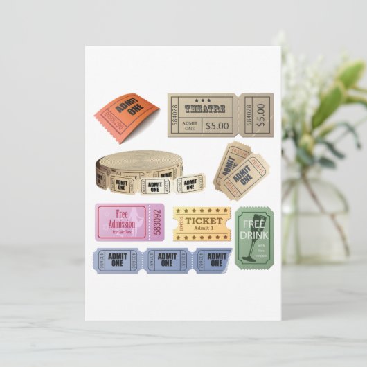 Diverse tickets kaart (Staand voorkant)