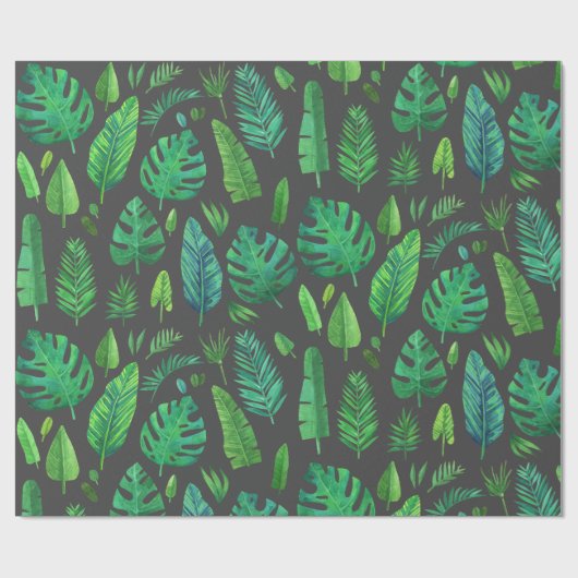 Diverse tropische bladeren cadeaupapier (Vlak)