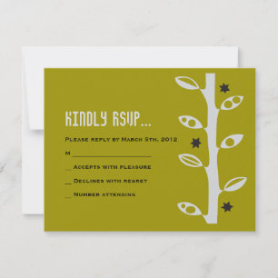 DIVERSE VINES Bar Bat Mitzvah Reply RSVP Card Kaartje