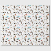 Diverse vogels cadeaupapier (Vlak)