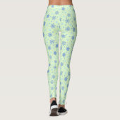 Diverse vormen Snowflake Green Pastel Spring Green Leggings (Achterkant)