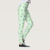 Diverse vormen Snowflake Green Pastel Spring Green Leggings (Rechts)
