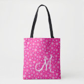 Diverse vormen Snowflakes Roze warmroze monogram Draagtas (Voorkant)