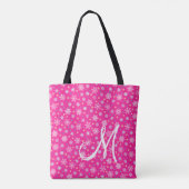 Diverse vormen Snowflakes Roze warmroze monogram Draagtas (Achterkant)