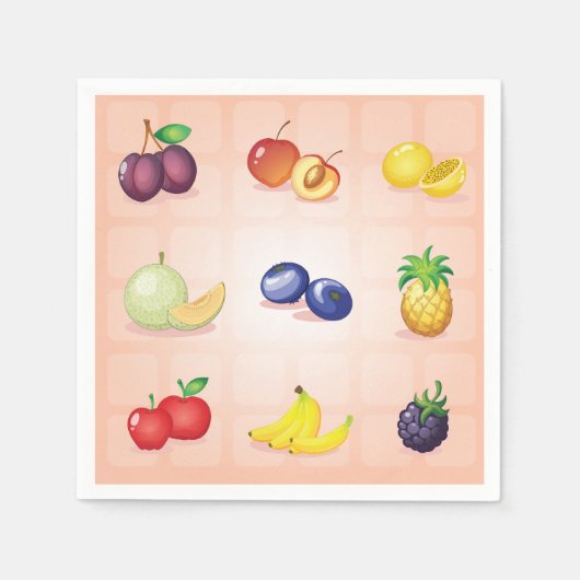 Diverse vruchten papieren servetten (Voorkant)