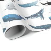 Diverse walvissen cadeaupapier (Rol Hoek)