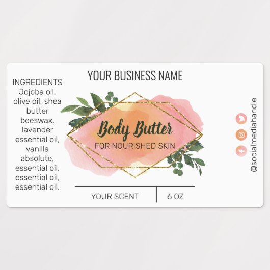 Diverse Waterverf Bodyboter Etiketten Labels (Design 1)