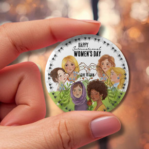 Diverse waterverfportretten   Geef Om Te Krijgen Ronde Button 4,0 Cm