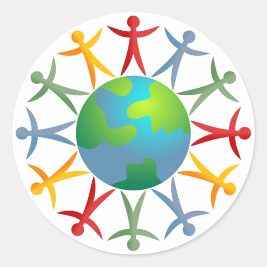 Diverse wereld ronde sticker (Voorkant)