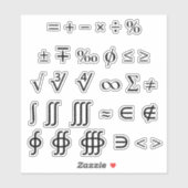 Diverse wiskundige symbolen & operatoren sticker (Vel)