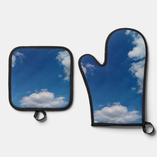 Diverse wolken ovenwant & pannenlap set (Voorkant)