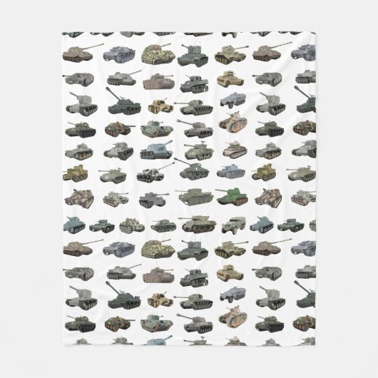 Diverse WW2 Tanks Fleece Deken (Voorkant)