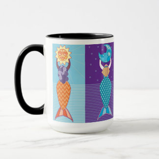Diverse Zeemeerminnen Zwart Accent Koffie Mok 15 O